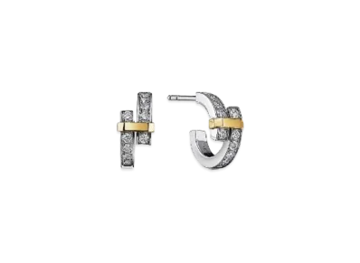 Tiffany & Co. Edge Hoop Earrings "Platinum/Yellow Gold"