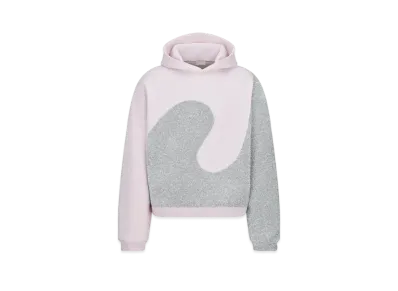 Dior By ERL Hooded Sweatshirt, Relaxed Fit Cotton Fleece "Pink Heather"