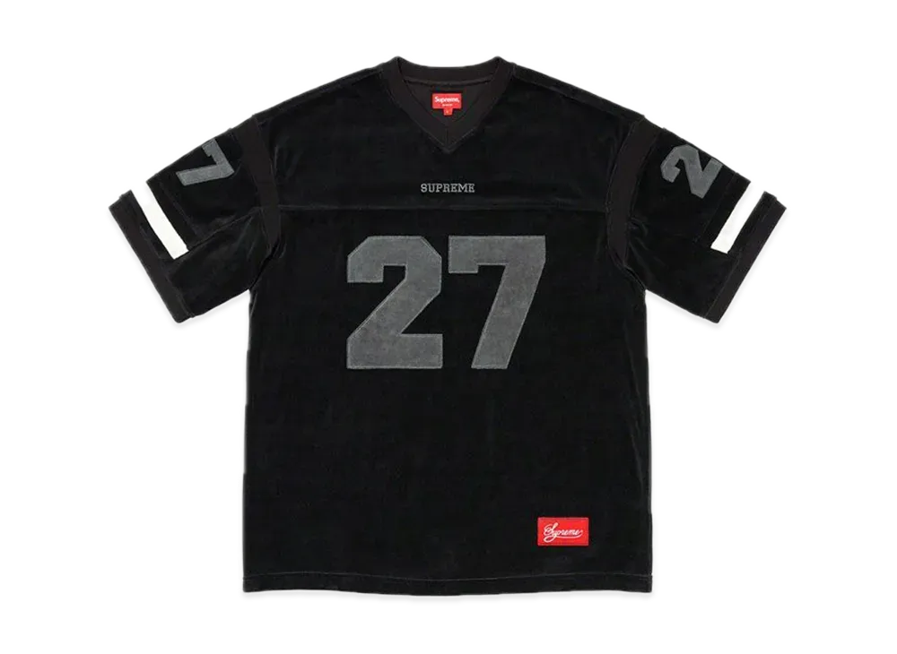 Supreme Velour Football Jersey "Black"