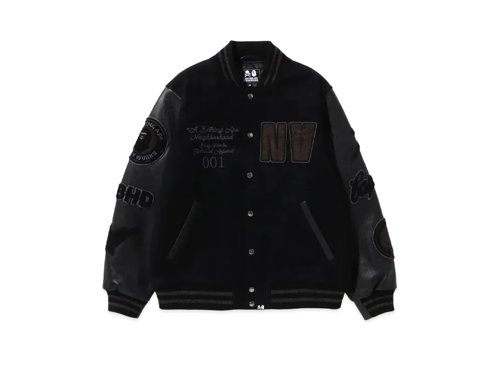 A BATHING APE x NEIGHBORHOOD Varsity Jacket Numbering