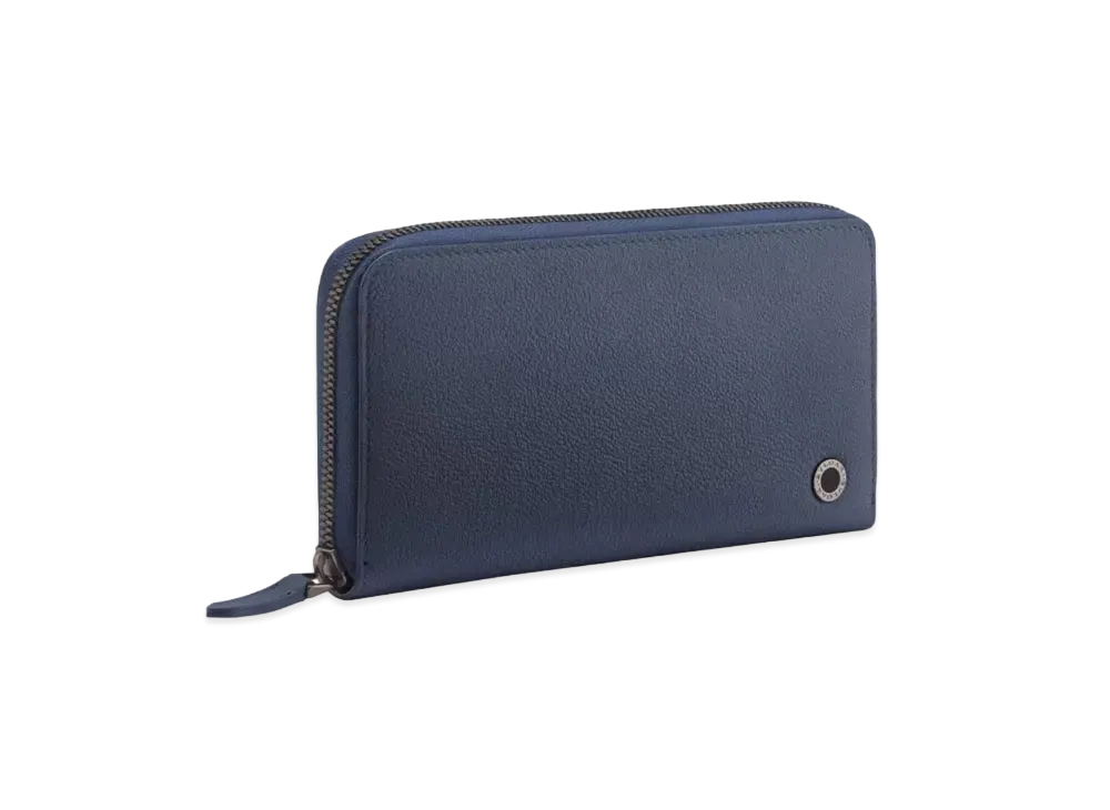BVLGARI Bvlgari Man Zipped Wallet "Indigo Topaz Blue/Anemone Spinel Pinkish Red"