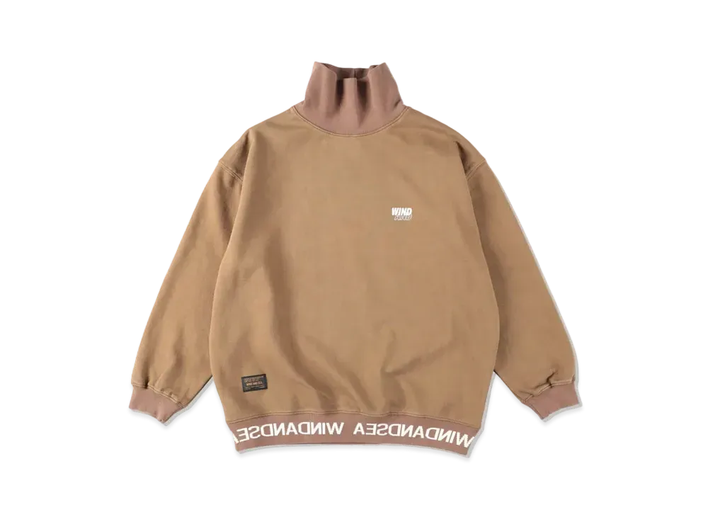 WIND AND SEA Sea Mockneck Sweat Tops "Brown"