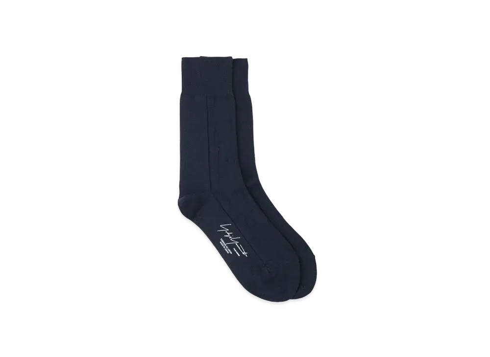 Yohji Yamamoto C/AC/NY Plain Stitch Dot Socks "Navy"