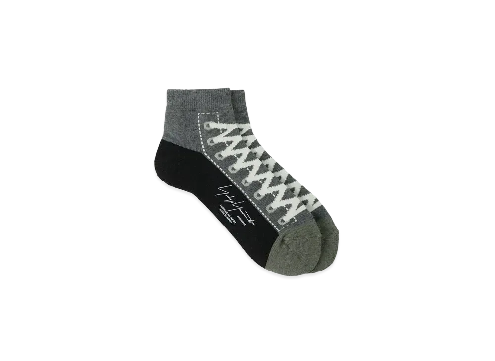 Yohji Yamamoto C/AC Plain Stitch Pile Sneaker Socks "Gray"