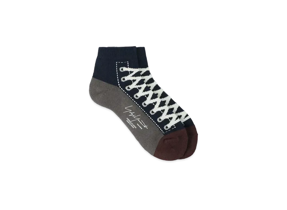 Yohji Yamamoto C/AC Plain Stitch Pile Sneaker Socks "Navy"