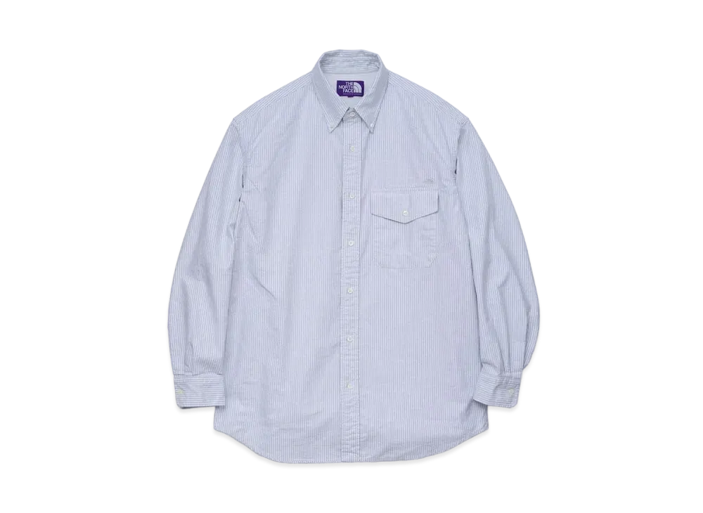 The North Face PURPLE LABEL Cotton Polyester Stripe OX B.D. Shirt "Sax"