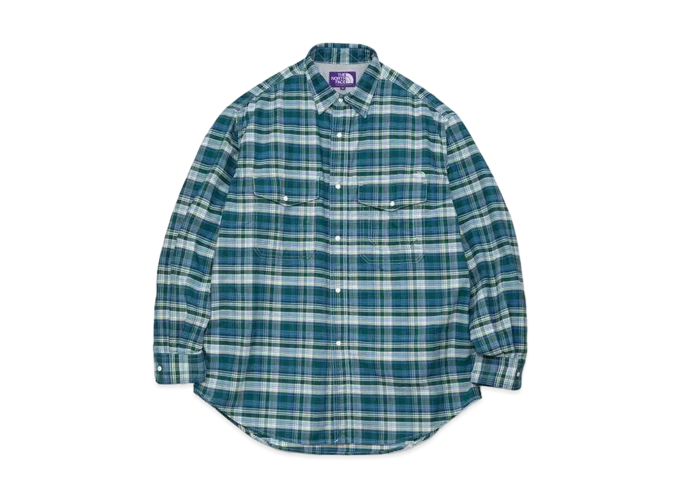 The North Face PURPLE LABEL Madras OX Big Work Shirt "Green"