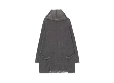 Yohji Yamamoto 7G5P Plating Skip Stitch Ptn Broad Stich Hoodie Long Sleeve "Charcoal"