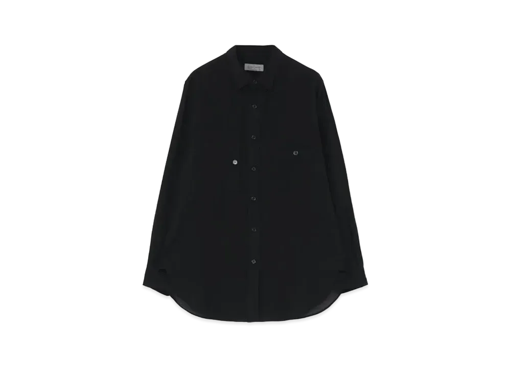 Yohji Yamamoto Cellulose Lawn A-L/R Asymmetry PK Placket B "Black"