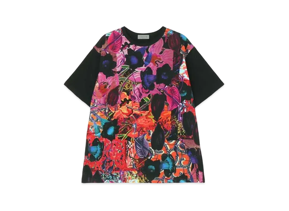 Yohji Yamamoto 60/2 PS Ink J + 30/-PS Patchwork Ptn Half Sleeve "Black"