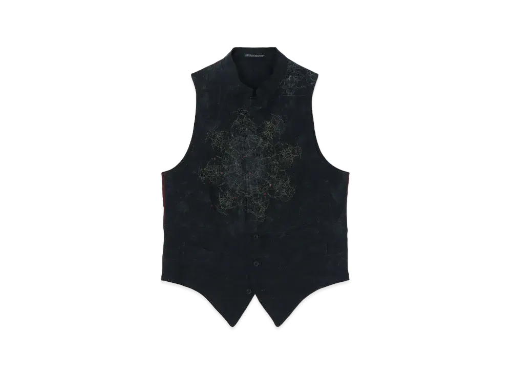 Yohji Yamamoto Indra W-Indra Design Vest W/ Collar "Black"