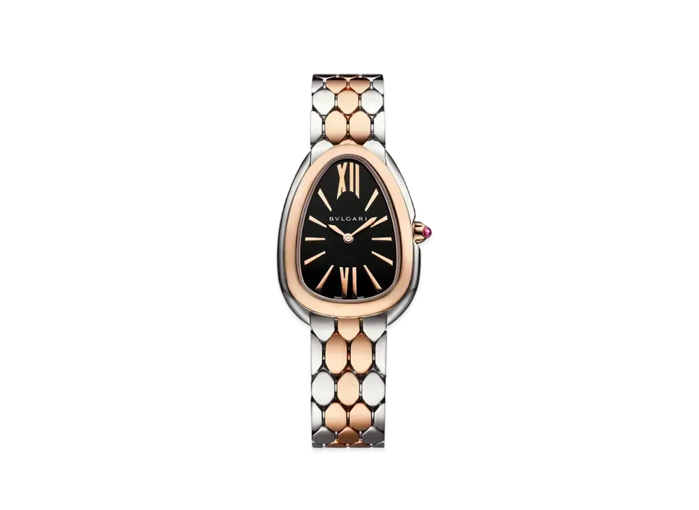 BVLGARI Serpenti Seduttori Watch "Stainless Steel/Pink Gold/Black"
