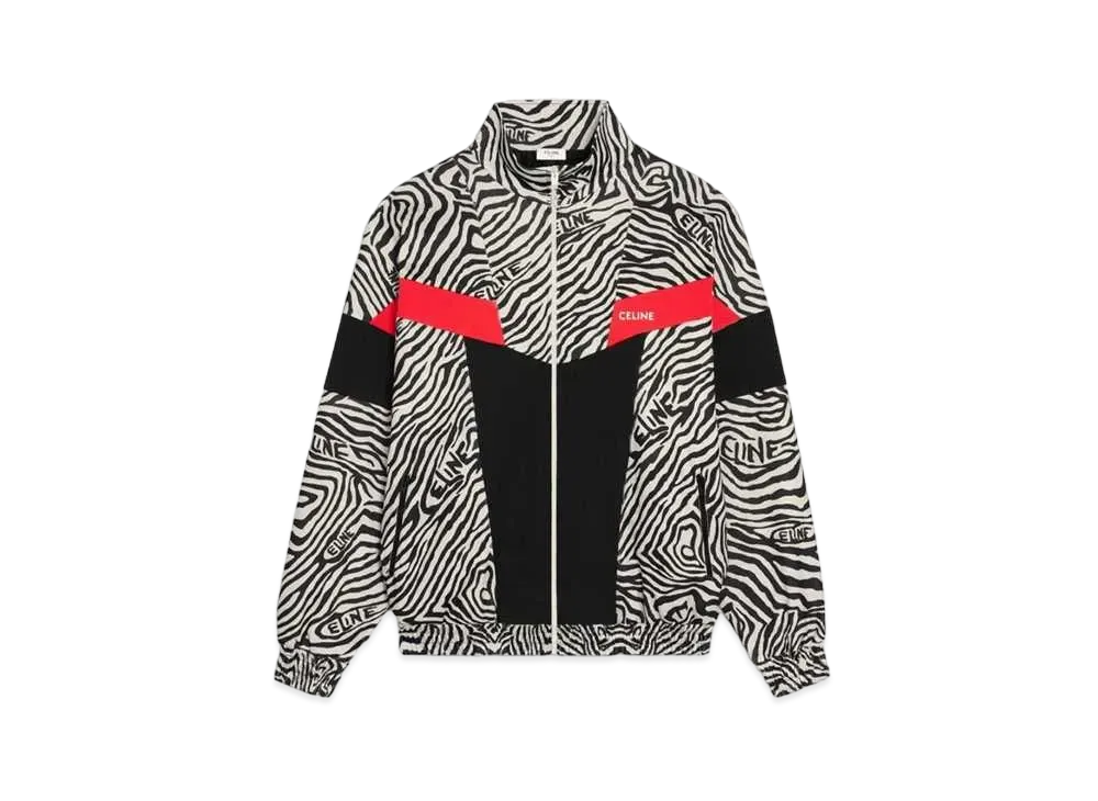 CELINE Tracksuit Jacket In Double Face Jersey "Zebra/Black/Red"