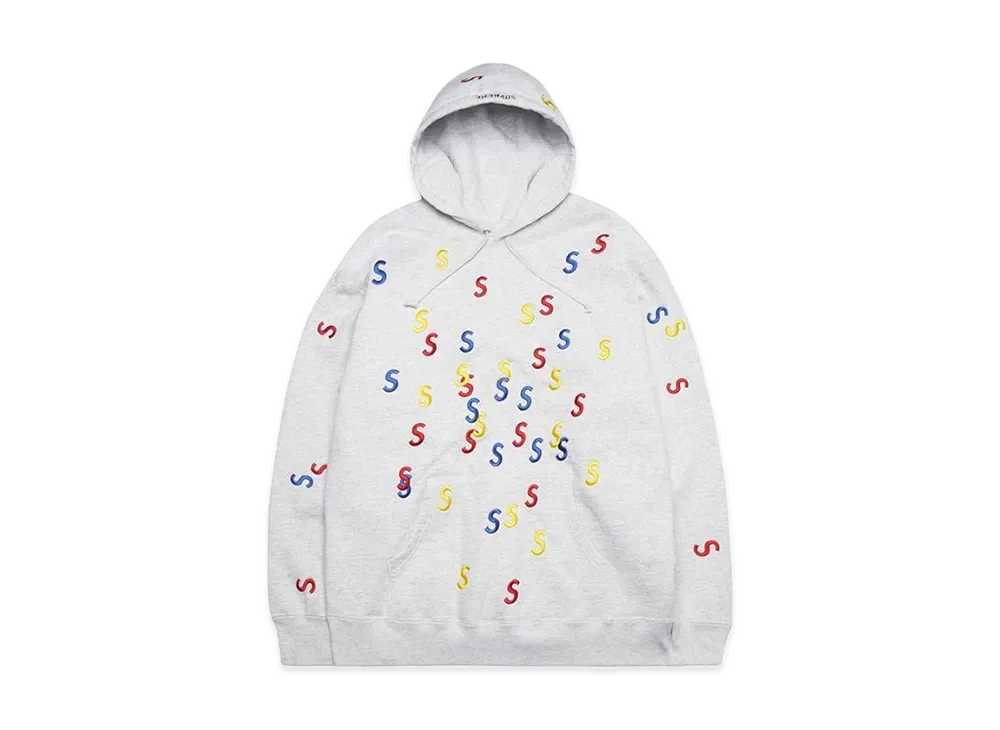 Supreme Embroidered S Hooded Sweatshirt "Grey"