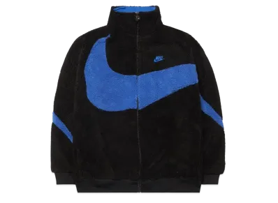 Nike Big Swoosh Reversible Boa Jacket "Black Game Royal"