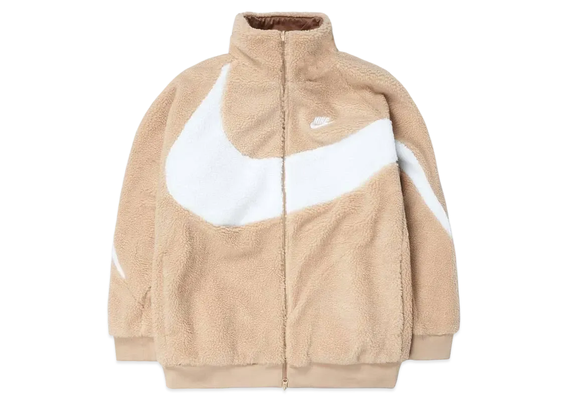 Nike Big Swoosh Reversible Boa Jacket "Hemp White"