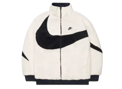 Nike Big Swoosh Reversible Boa Jacket "Sail/Dark Obsidian"
