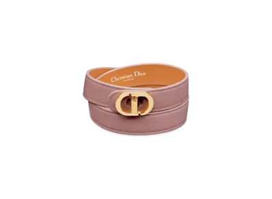 Dior 30 Montaigne Double Bracelet Calfskin and Gold-Finish Metal "Rose Des Vents"