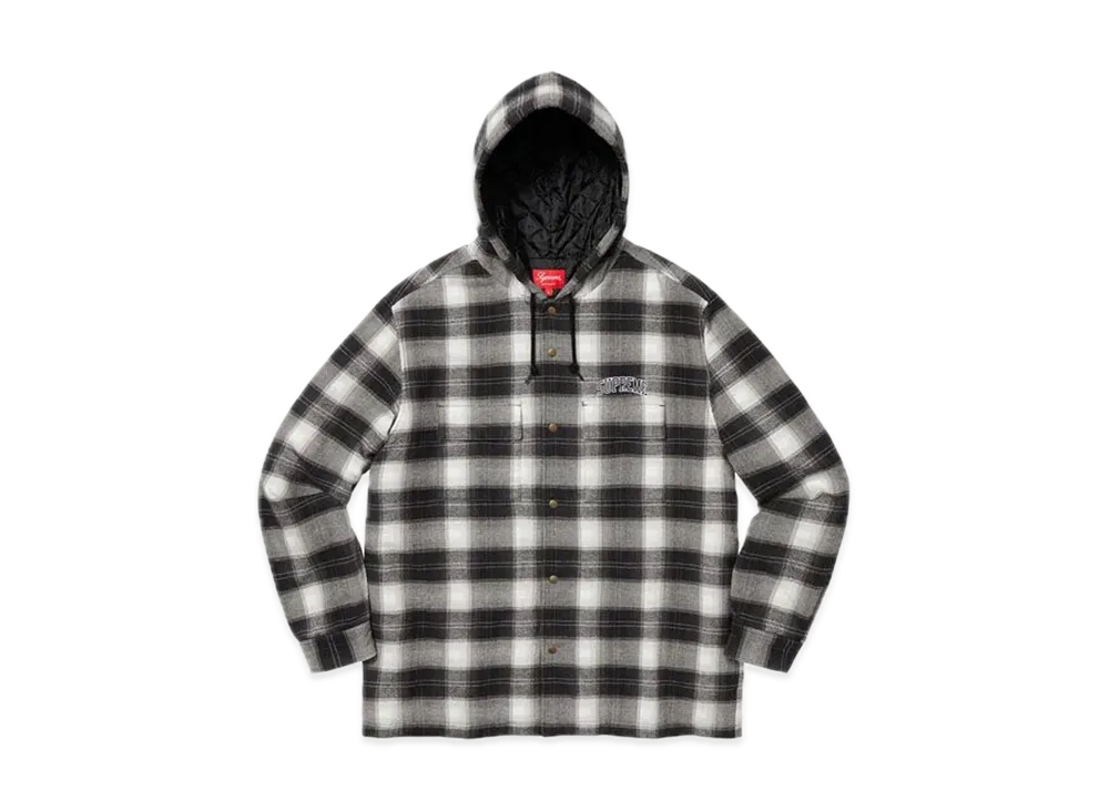 Supreme Quilted Hooded Plaid Shirt 