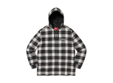 Supreme Quilted Hooded Plaid Shirt "Black"
