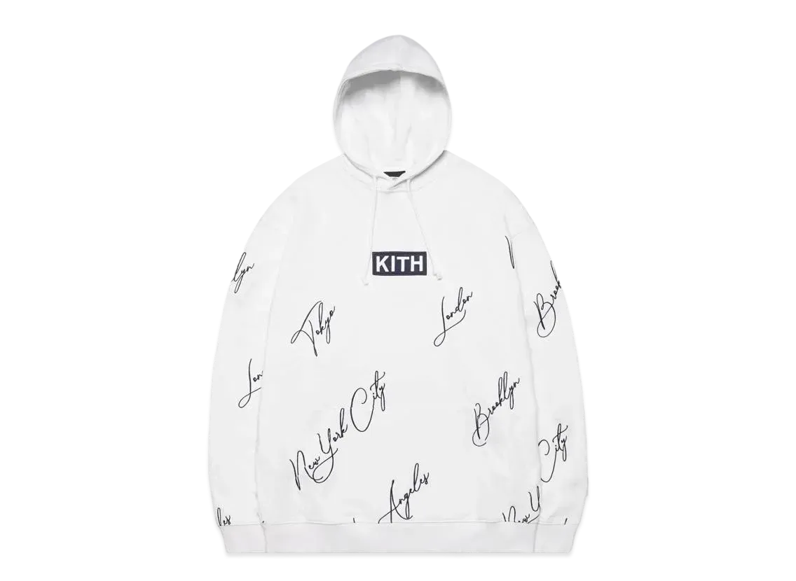 Kith City Script Hoodie "White"