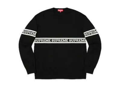 Supreme Logo Stripe Knit Top "Black"