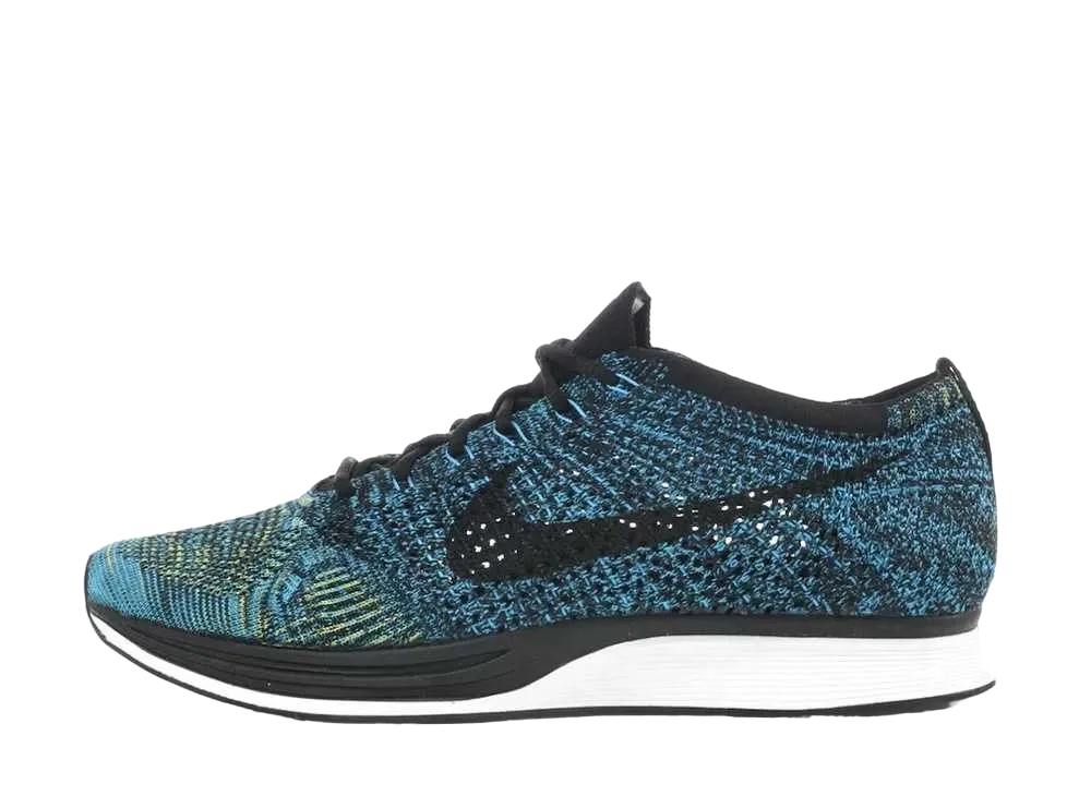 ナイキ フライニット レーサー "ブルー グロー イエロー ストライク"