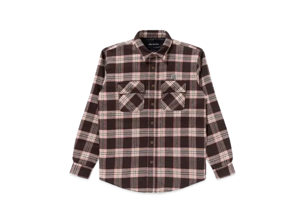 Black Eye Patch OG Label Quilting Flannel Shirt "Pink"