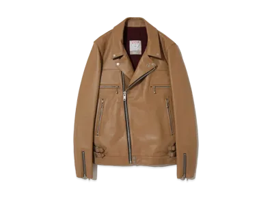 UNDERCOVER Leather Biker Jacket "Beige"