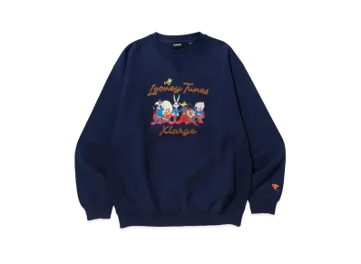 XLARGE x LOONEY TUNES Crewneck Sweat "Navy"