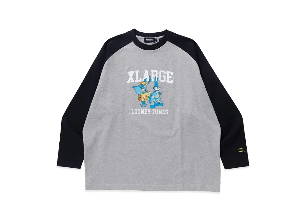XLARGE x LOONEY TUNES Raglan L/S Tee "Gray"