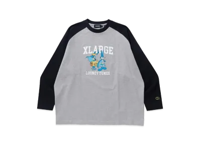 XLARGE x LOONEY TUNES Raglan L/S Tee "Gray"