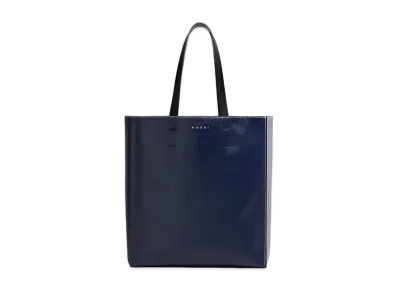 Marni Leather Museo Soft Large Bag "Navy Blue/Ash"