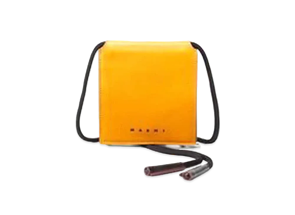 Marni Bi Coloured Bi Fold Museo Calfskin Wallet "Yellow/Black"