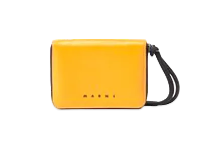Marni Bi Coloured Calfskin MUSEO Wallet with Shoulder Strap "Yellow/Black"