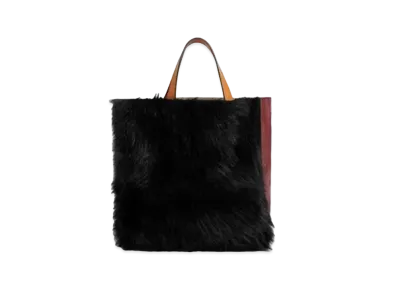 Marni MUSEO Soft Tote Bag In Teddy Fabric "Black"