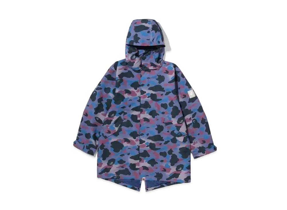 A BATHING APE Grid Camo Relaxed Fit Fish Tail Coat "Purple"