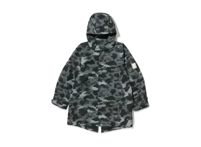 A BATHING APE Grid Camo Relaxed Fit Fish Tail Coat "Black"