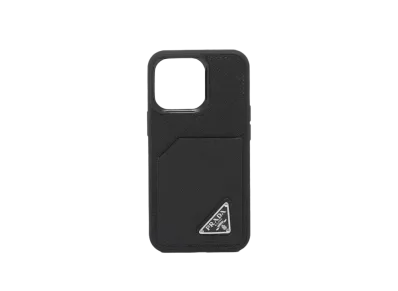 PRADA Saffiano Leather Cover For The iPhone 14 Pro "Black"