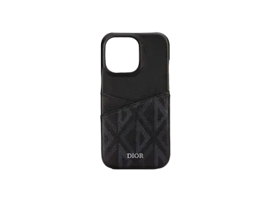 Dior Cover For iPhone 13 Pro CD Diamond Canvas And Smooth Calfskin "Black"