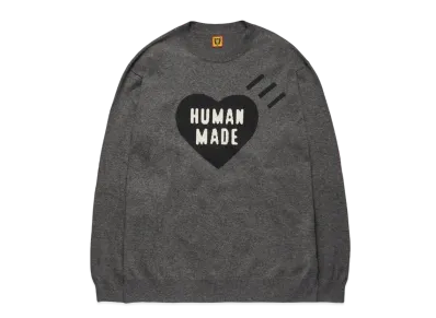 HUMAN MADE HEART L/S KNIT SWEATER "Gray"
