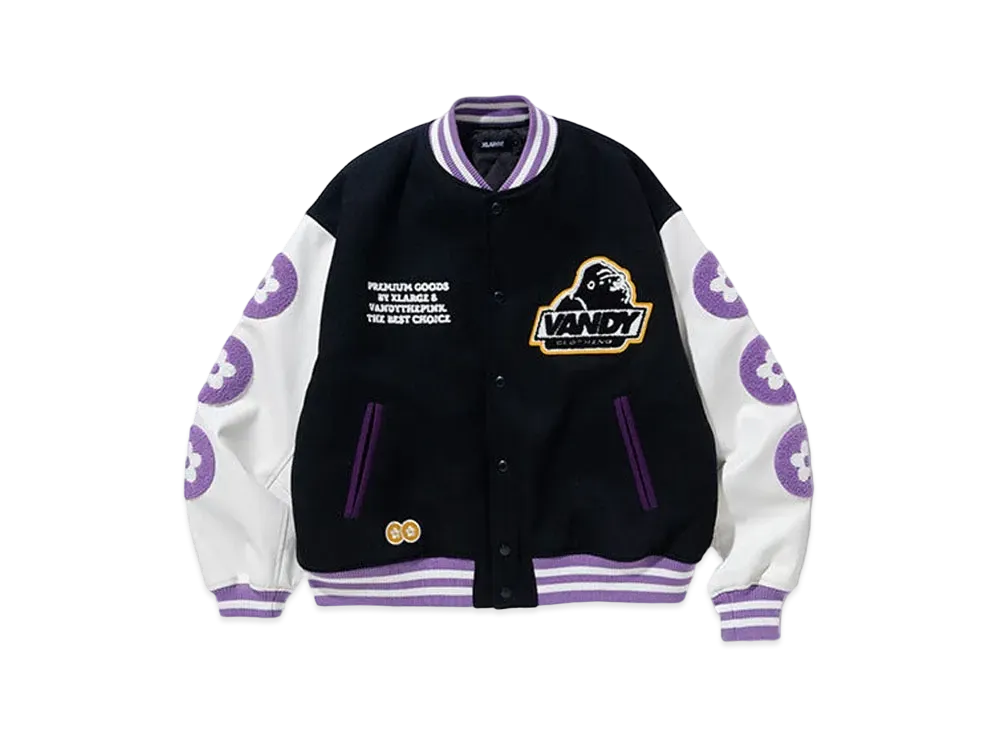 XLARGE x VANDY THE PINK Varsity Jacket "Black"