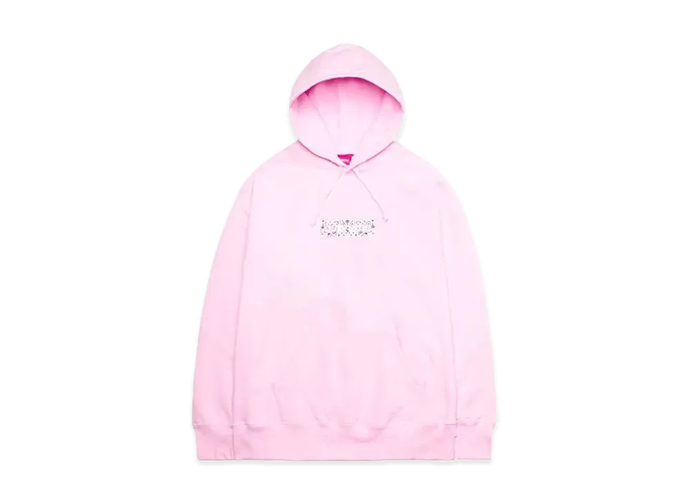 Supreme Bandana Box Logo Hooded Sweatshirt "Pink"
