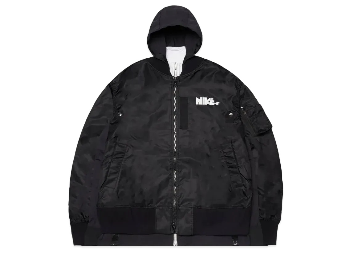 Sacai x Nike NRG Layered Bomber Jacket "Black"