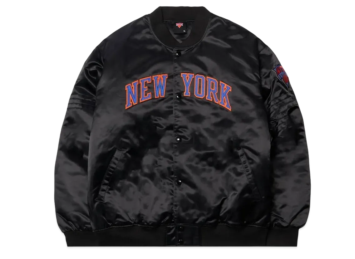 Kith x New York Knicks Satin Bomber Jacket "Black"
