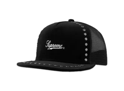 Supreme Studded Velvet Mesh Back 5-Panel "Black"