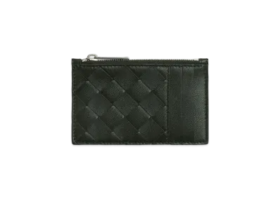 Bottega Veneta Zipped Card Case "Dark Green"