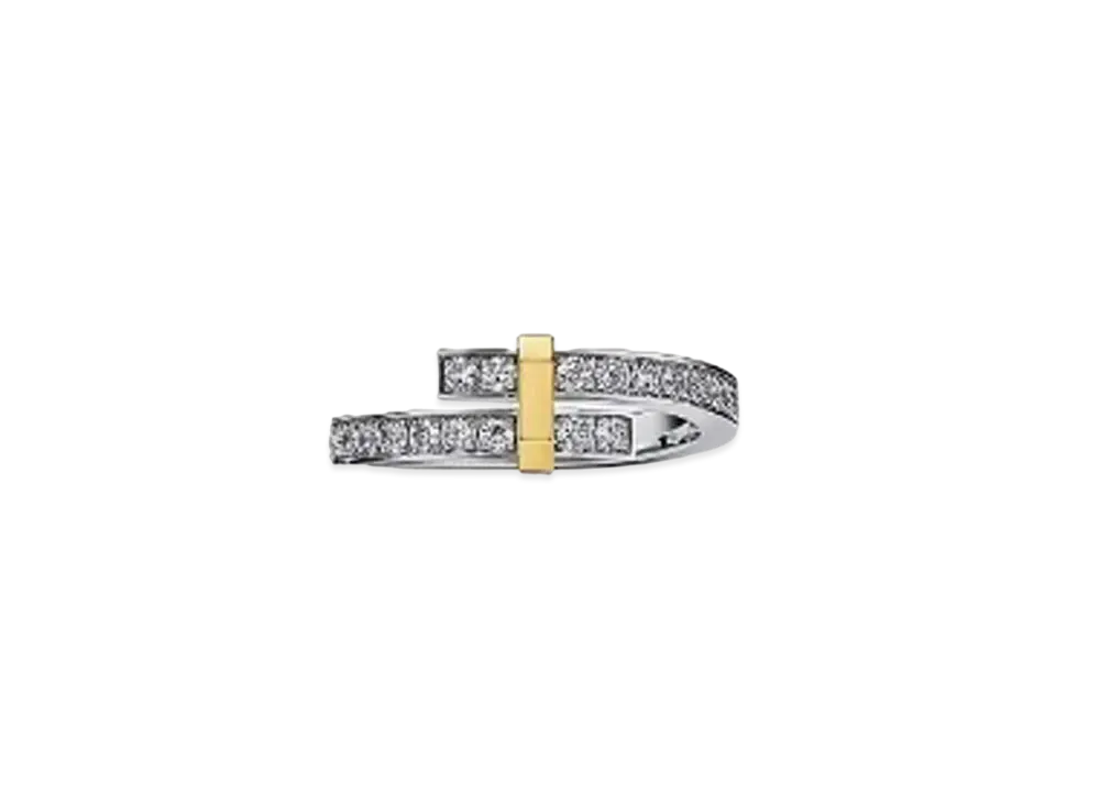 Tiffany & Co. Edge Bypass Ring "Platinum/Yellow Gold"
