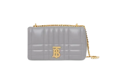Burberry Quilted Leather Small Lola Bag "Cloud Gray"