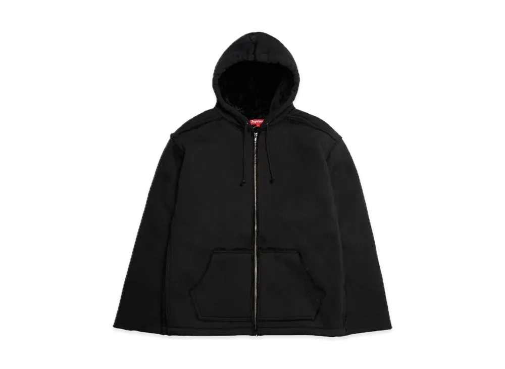 Supreme Faux Shearling Hooded Jacket "Black"